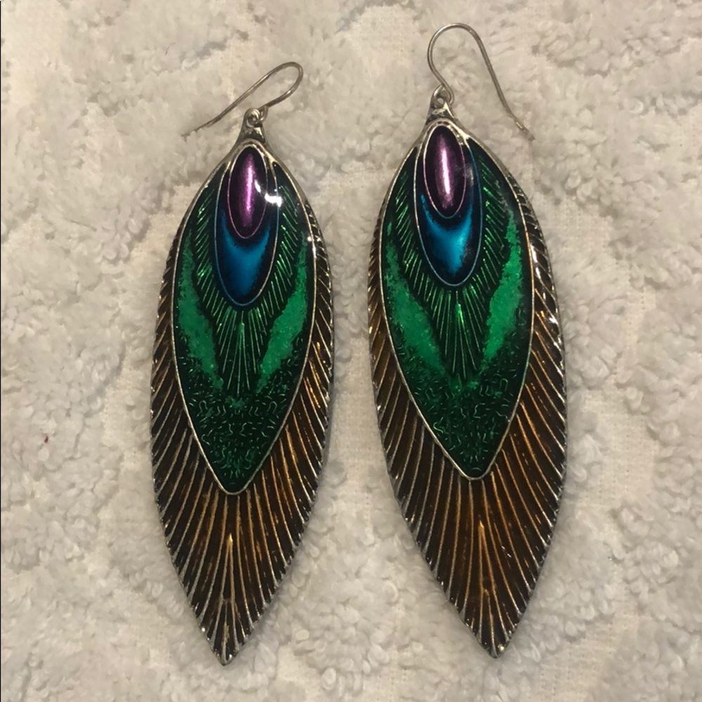 Peacock Feather Earrings